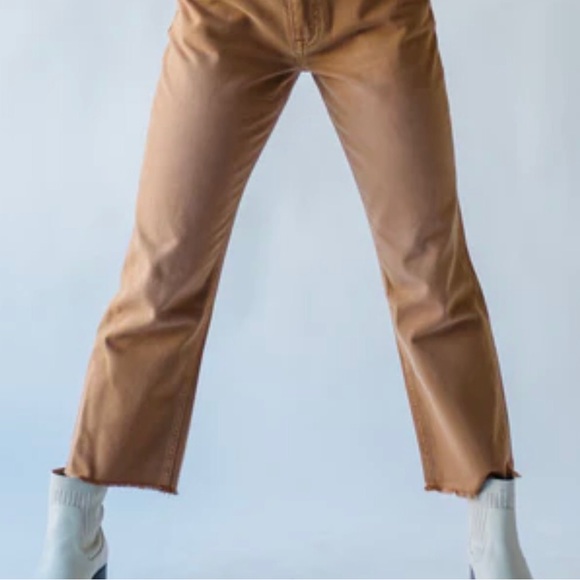 Piper and Scoot “Haylen” Mid Rise Crop Wide Leg Jeans Mustard/Rust 25 - Picture 1 of 16